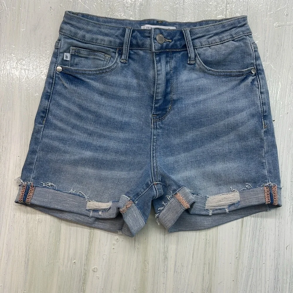 Judy Blue High Waist Rolled Denim Shorts Sz S